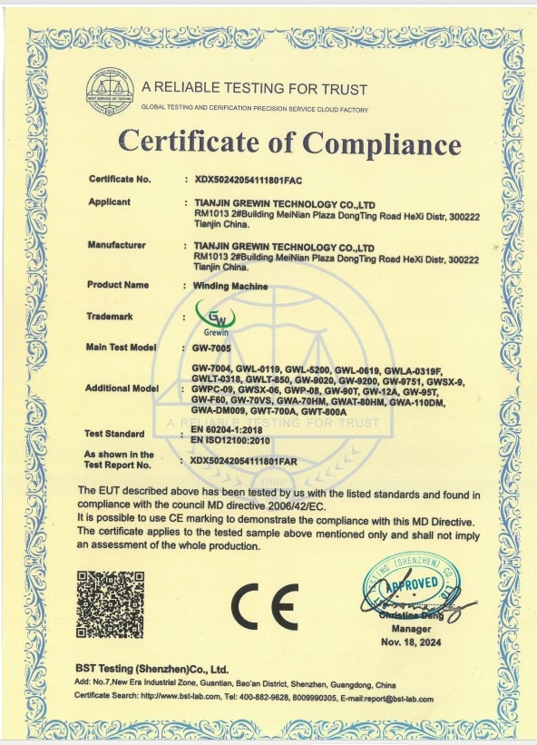 Transformer winding machine CE certificate Transformer winding machine CE certificate